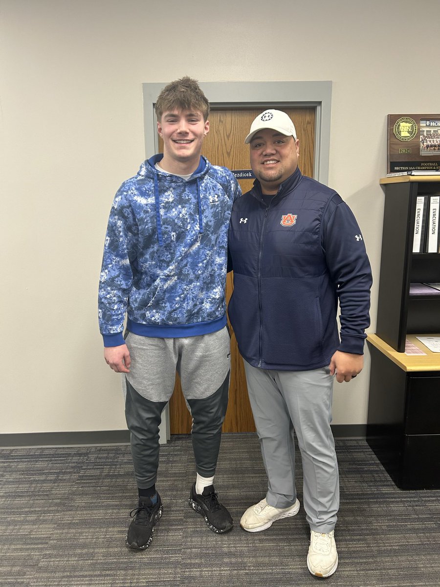 Roman Voss (@romanvoss2) on Twitter photo After a great visit at school today with <a href="/B_Aigamaua/">Ben Aigamaua</a> i'm excited to say I have received an offer from <a href="/AuburnFootball/">Auburn Football</a> Thank you!
<a href="/TimothyBaggett/">Timothy Baggett</a> <a href="/WillRedmond_AU/">Will Redmond</a> <a href="/CoachHughFreeze/">Hugh Freeze</a>
#WarEagle After a great visit at school today with <a href="/B_Aigamaua/">Ben Aigamaua</a> i'm excited to say I have received an offer from <a href="/AuburnFootball/">Auburn Football</a> Thank you!
<a href="/TimothyBaggett/">Timothy Baggett</a> <a href="/WillRedmond_AU/">Will Redmond</a> <a href="/CoachHughFreeze/">Hugh Freeze</a>
#WarEagle