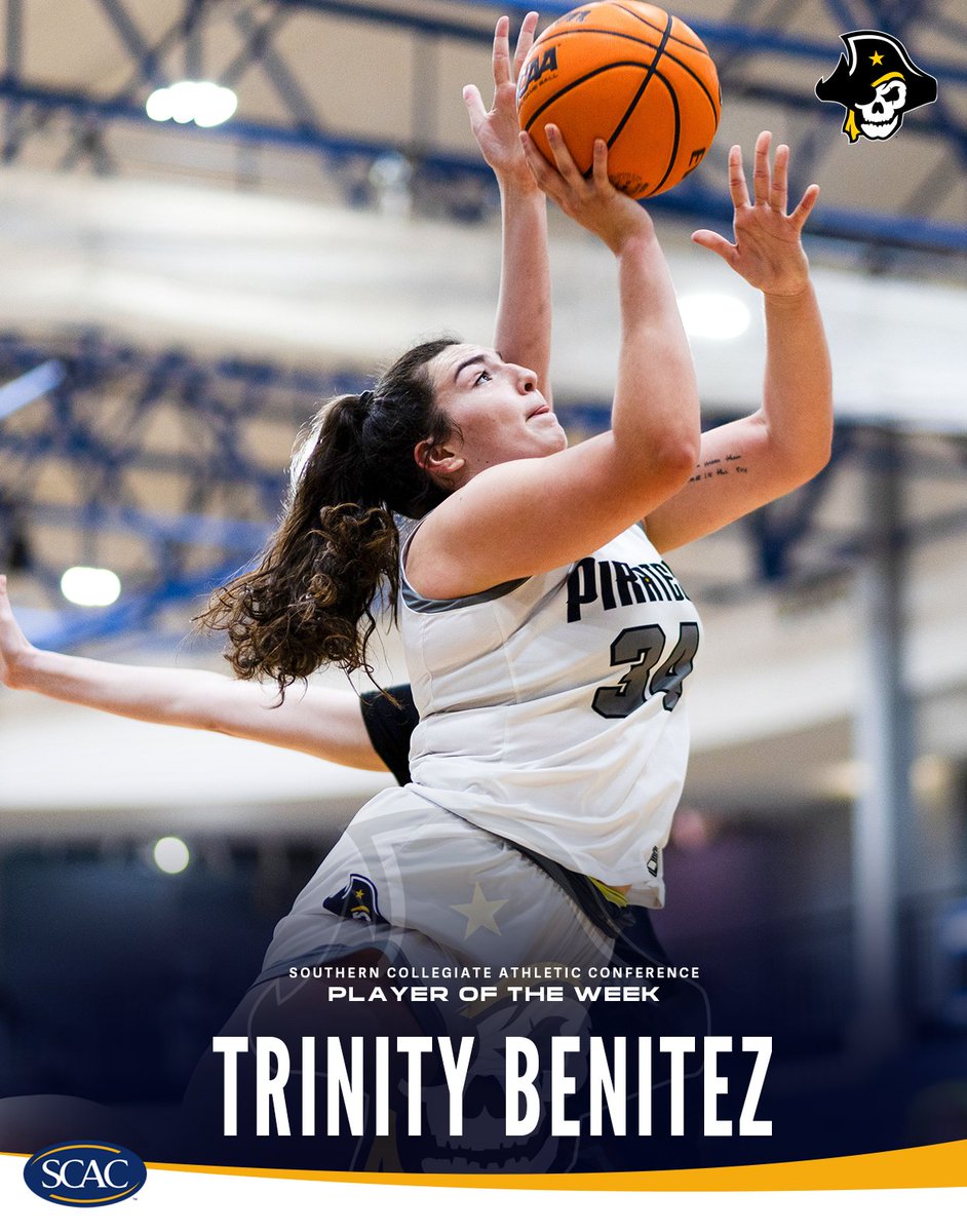 SCAC (@scac_sports) on Twitter photo #SCACWbb | Trinity Benitez of <a href="/SUPirates/">Southwestern Pirates</a> named #SCAC Player of the Week for week 11!🏀
📰| tinyurl.com/2d97j7t4
#SCACPride | #SCAC | #WhyD3 | #d3hoops #SCACWbb | Trinity Benitez of <a href="/SUPirates/">Southwestern Pirates</a> named #SCAC Player of the Week for week 11!🏀
📰| tinyurl.com/2d97j7t4
#SCACPride | #SCAC | #WhyD3 | #d3hoops
