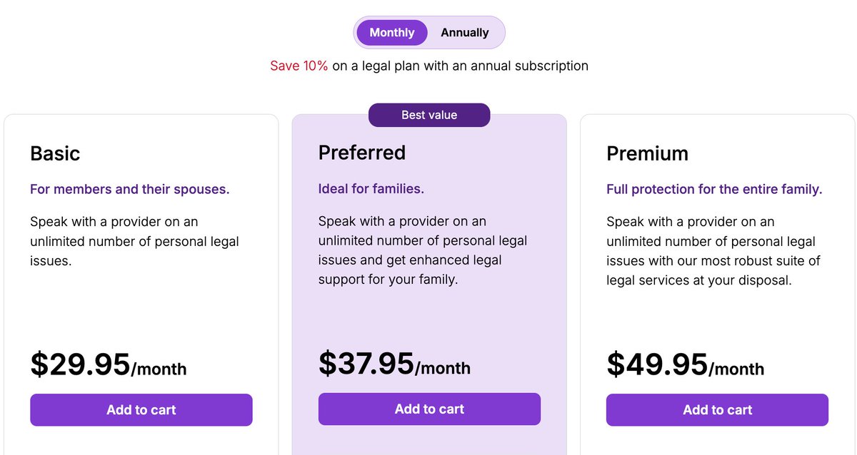 LB_IndAssociate's tweet image. LegalShield has made getting access to an attorney, for your personal legal needs, even more affordable!

Purchase any one of the 3 personal needs legal plans, as an annual membership, and receive a 10% discount!!!

Basic Membership

Paid Monthly:
$29.95 per month x 12 months =…