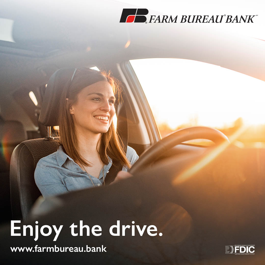 Turn up the music and embrace the open road. Farm Bureau Bank® offers a quick, hassle-free vehicle loan application process so you can focus on enjoying the drive. Visit farmbureau.bank to apply today!