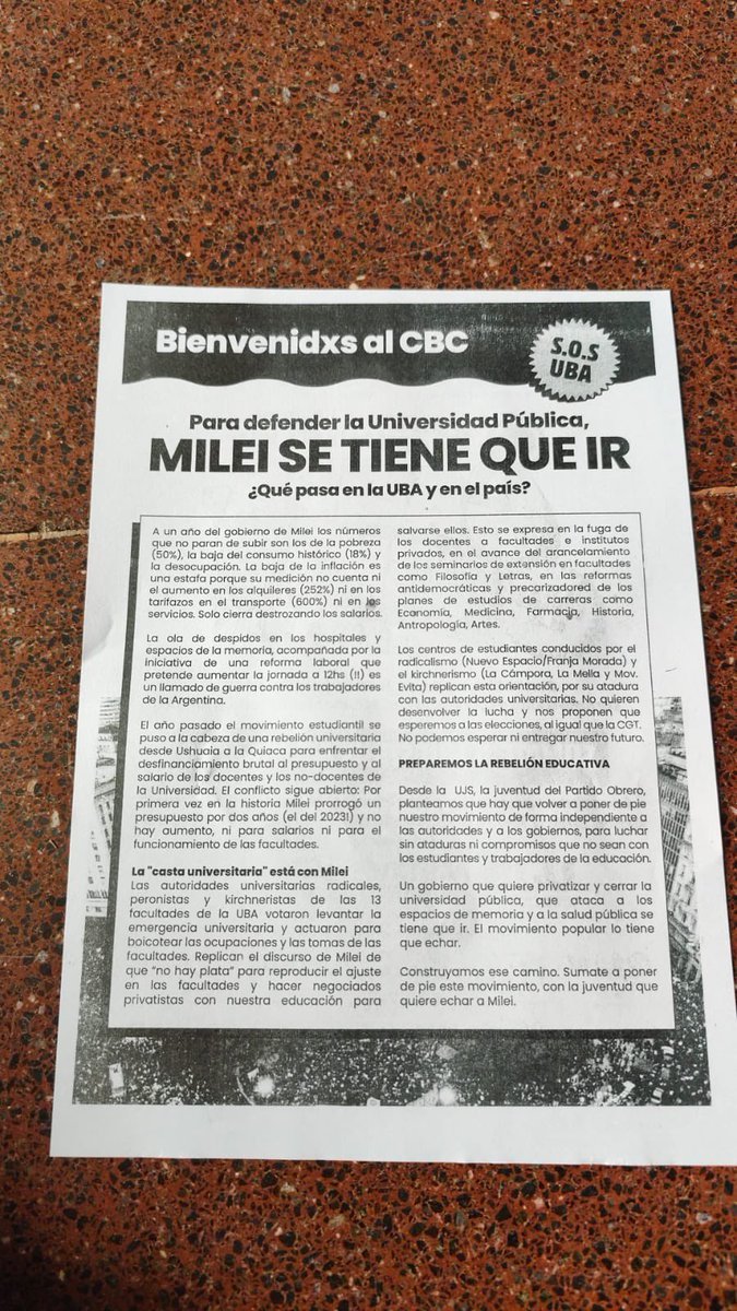 DiegoMac227's tweet photo. Pero se enojan cuando decimos que en la UBA adoctrinan. https://t.co/6gSQZtYOPi
