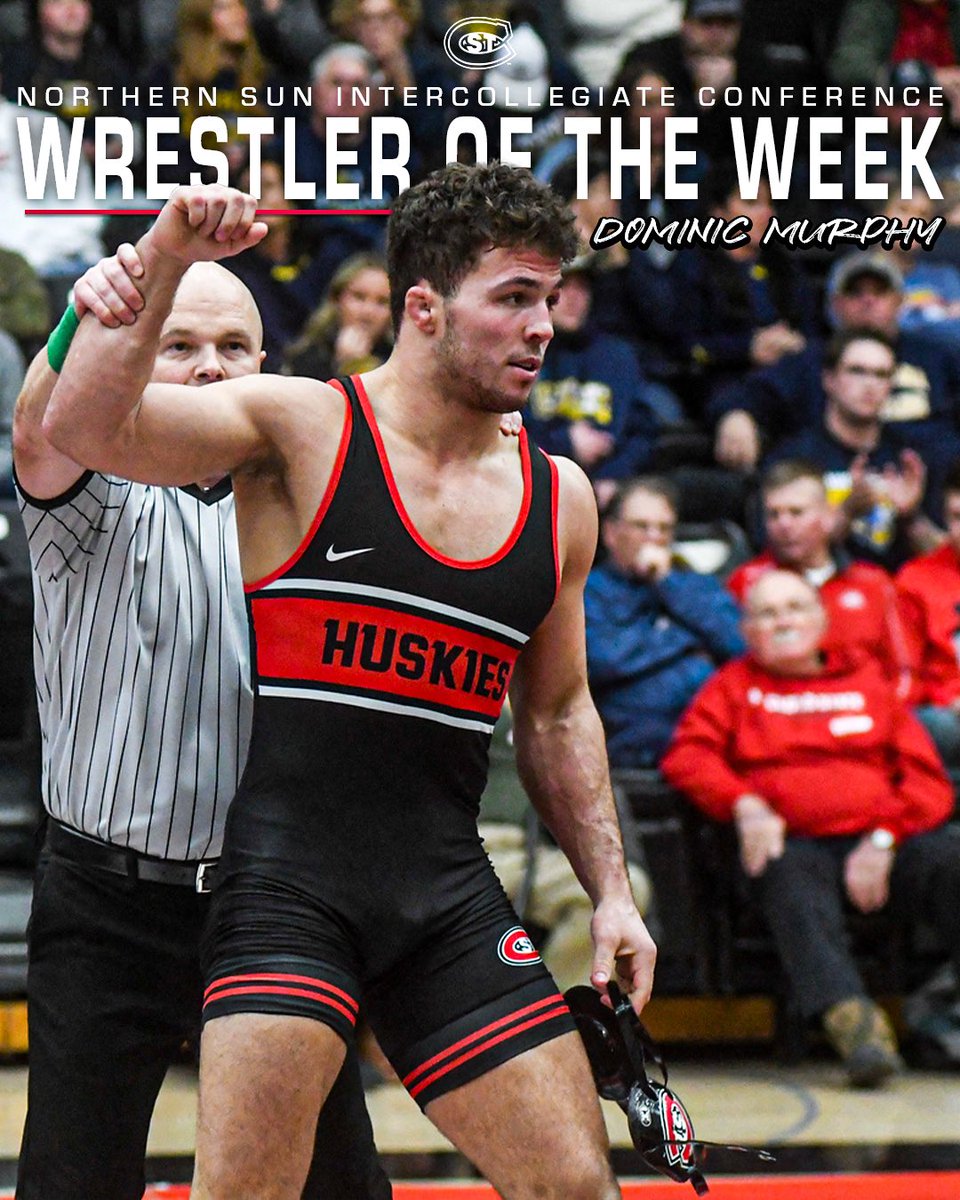 He’s still undefeated on the year😏

Dominic Murphy was named NSIC Wrestler of the Week following the Huskies 20-19 win against No. 4 Nebraska-Kearney 

Murphy captured a 5-2 tiebreaker win against No. 5 Jackson Kinsella after he came up with clutch takedown