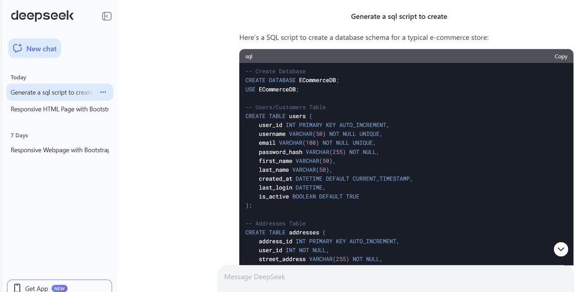 cdecdigital's tweet image. DeepSeek, le modèle d'intelligence artificielle chinois est en train de rendre le métier de développer backend 10x plus rapide : Une API e-commerce générée en 1 minute ! #WebDev #DeepSeek