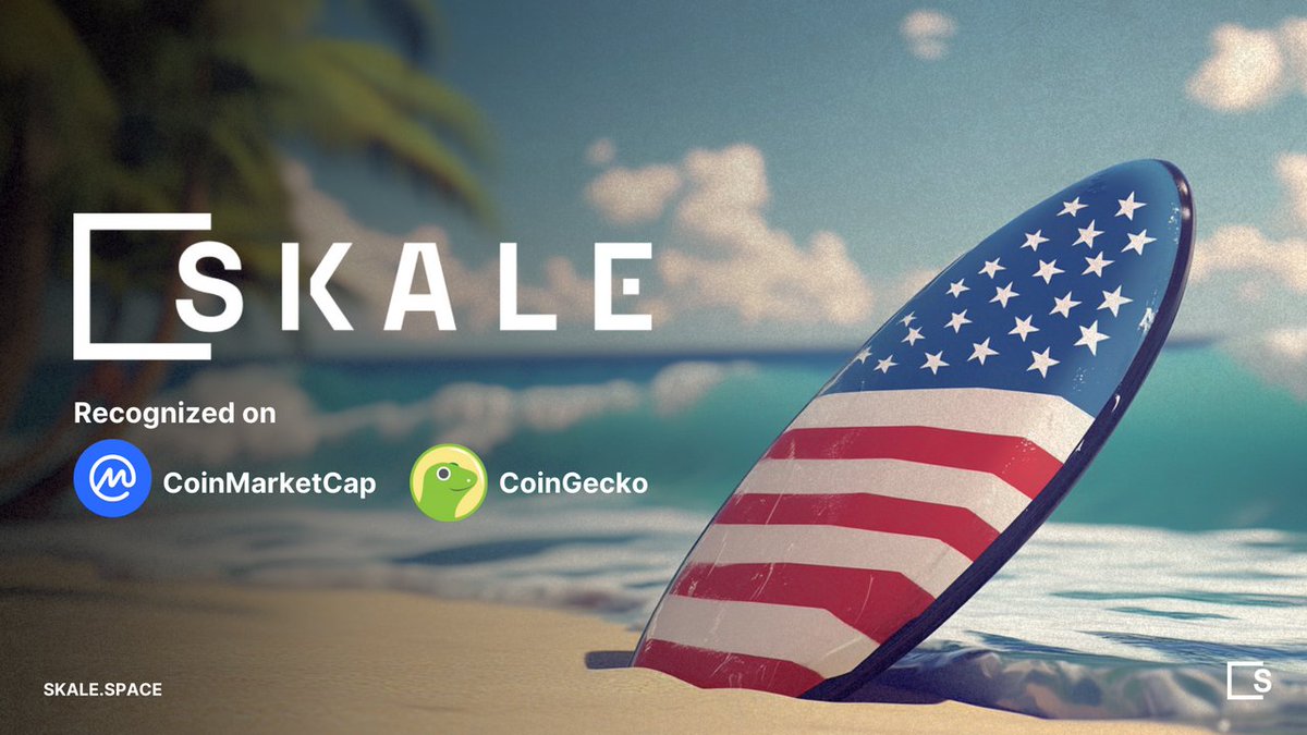 Born in Cali. Made in America 🇺🇸

SKALE is now recognized by CoinMarketCap and CoinGecko as a leader in blockchain innovation. 

Scaling the future, one decentralized, gas-free chain at a time 🤙