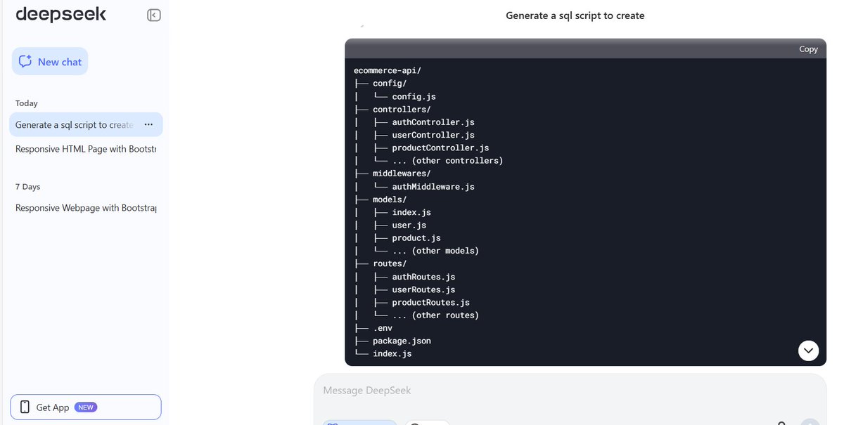 cdecdigital's tweet image. DeepSeek, le modèle d'intelligence artificielle chinois est en train de rendre le métier de développer backend 10x plus rapide : Une API e-commerce générée en 1 minute ! #WebDev #DeepSeek