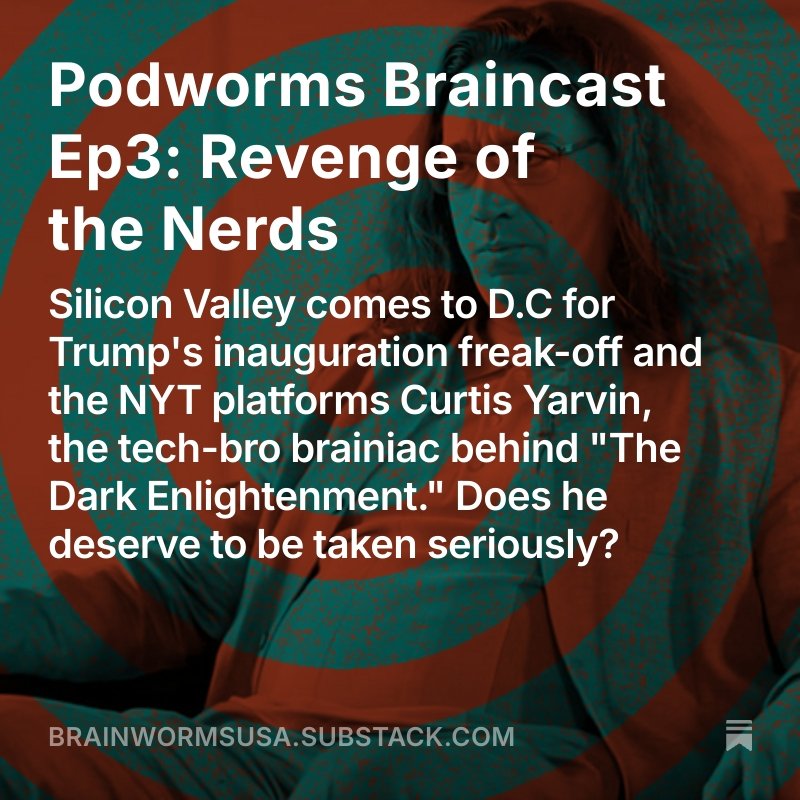 I'm podcasting about tech dystopia with my friend Arthur Jones over on Substack. This week we're talking about tech bros in the White House and how social media gave up on policing misinformation:  open.substack.com/pub/brainworms…