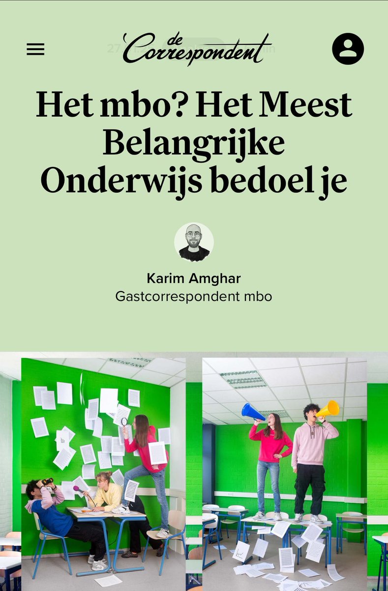 KarimAmgharNL's tweet photo. #MBO staat voor #Meest #Belangrijke #Onderwijs! 

Mijn eerste artikel voor De Correspondent in aanloop naar de publicatie van mijn boek “Maar dat begrijp jij toch niet” over de #herwaardering van het #mbo.

“De enorme personeelstekorten in de zorg, de bouw en andere essentiële sectoren kunnen alleen opgelost worden als we genoeg mbo’ers opleiden. Maar zo cruciaal als mbo’ers zijn, zo weinig waardering krijgen ze.”

Romy; ‘Op feestjes heeft de familie van mijn vriend liever niet dat ik vertel dat ik op het mbo zit, omdat ze zich ervoor schamen.’ Ze slikt. ‘Ze maken er zelfs grapjes over. Als we over het nieuws praten, zeggen ze vaak: “Ah joh, Romy, jij hoeft hier niet aan mee te doen. Dat begrijp jij toch niet.”’

https://t.co/eQ9krk7OkN