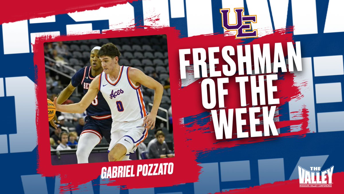 MVC Basketball (@valleyhoops) on Twitter photo Freshman of the Week ➡️Gabriel Pozzato, <a href="/UEAthletics_MBB/">UE Men's Basketball</a>
Averaged 17.0 points and a team-high 6.5 rebounds per game. Pozzato added a total of eight assists and a pair of steals while playing 77 out of a possible 80 minutes.
#ValleyHoops Freshman of the Week ➡️Gabriel Pozzato, <a href="/UEAthletics_MBB/">UE Men's Basketball</a>
Averaged 17.0 points and a team-high 6.5 rebounds per game. Pozzato added a total of eight assists and a pair of steals while playing 77 out of a possible 80 minutes.
#ValleyHoops