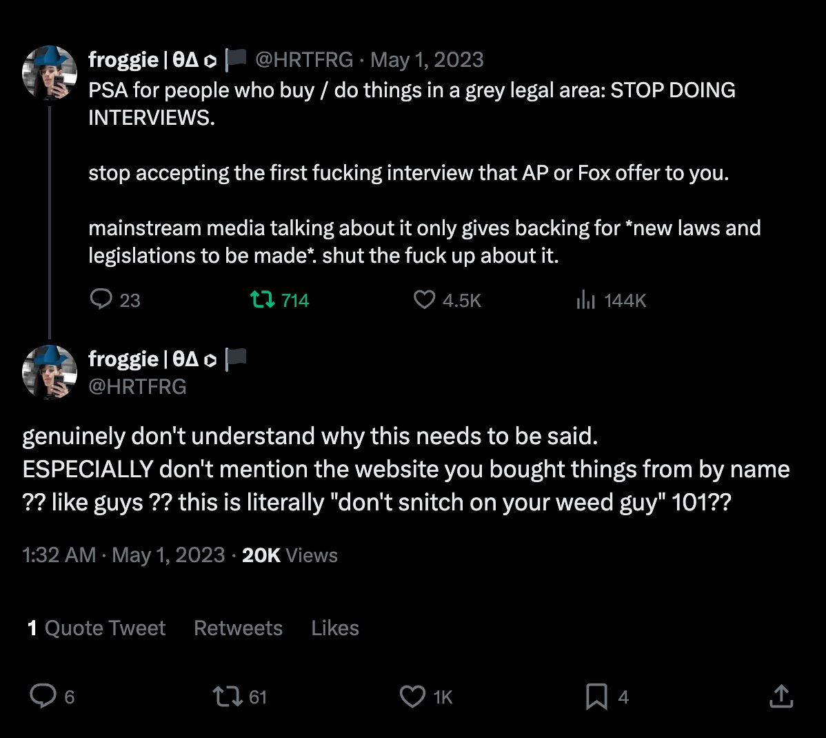 it looks like i have to tap the sign, once again.

stop giving media outlets &amp; lawmakers reasons to change legislation!!
i'm tired of this dude, jesus christ.