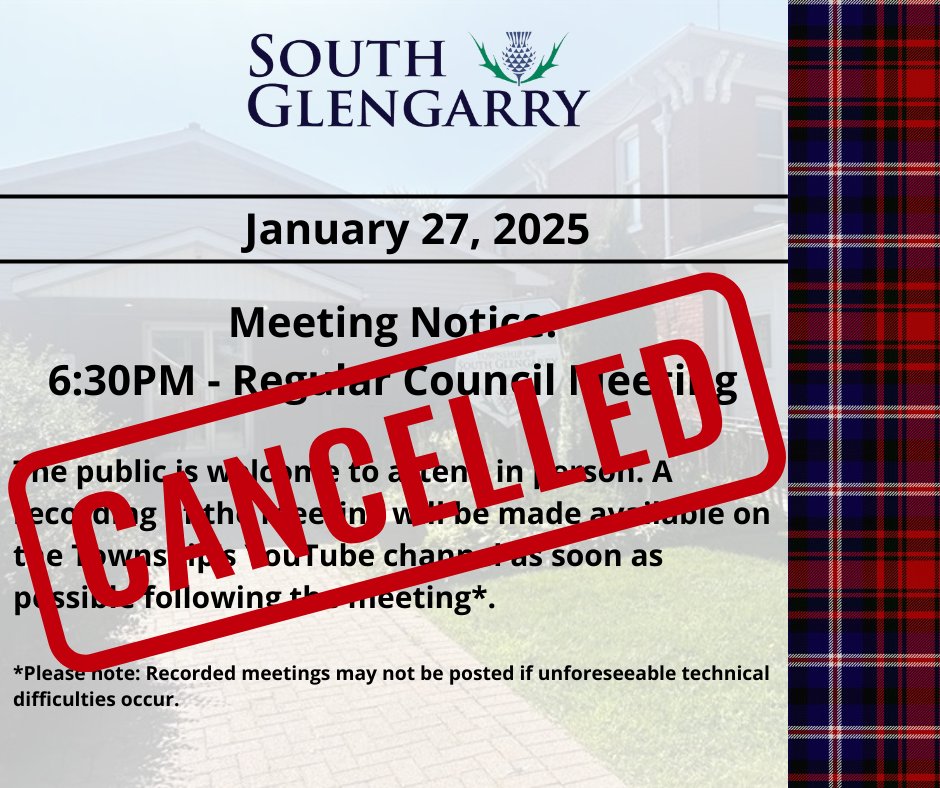 Please be advised that tonight's Council meeting has been cancelled due to weather. The meeting will be rescheduled and the new date will be shared with the public.