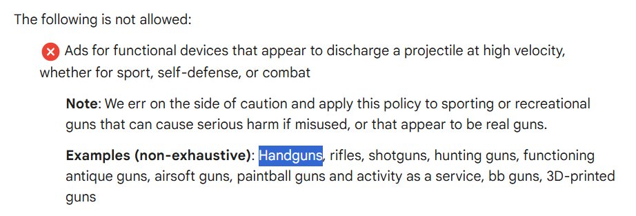 N8Louis's tweet photo. I thought Google didn't allow companies to advertise gun sales? Their swanky AI must not have caught this ad while blocking me from bidding on the keyword {hvac service near me} because it's a recreational drug. #ppccchat #googleads #google https://t.co/vFhNDIASkp https://t.co/s8y2jXLNFv