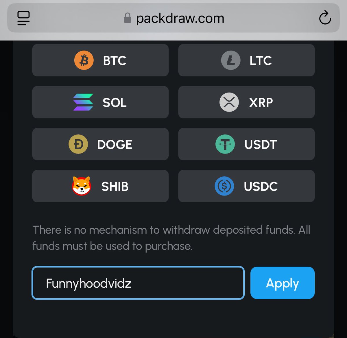 Create a Packdraw account and make a $20 deposit using code “funnyhoodvidz” for a chance to win today or if you already have an account, apply “funnyhoodvidz” to your code. Two winners will win $500

Like, Comment “done with your bitcoin address, and repost this post!!! TIPPING A