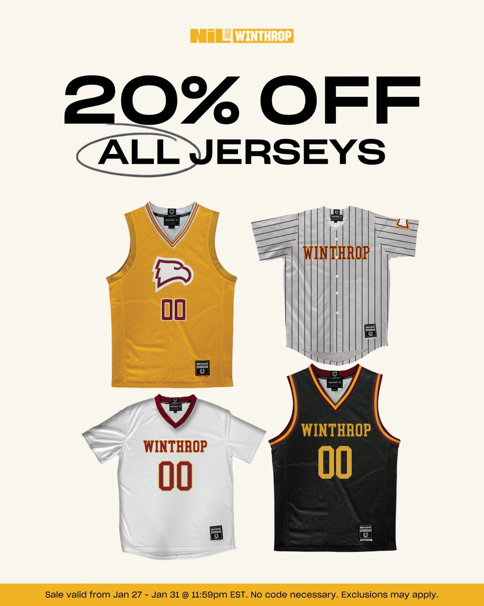 🚨BREAKING🚨

From now until Friday, grab 20% off ALL jerseys! Don’t miss out 👇

nil.store/winthrop/colle…