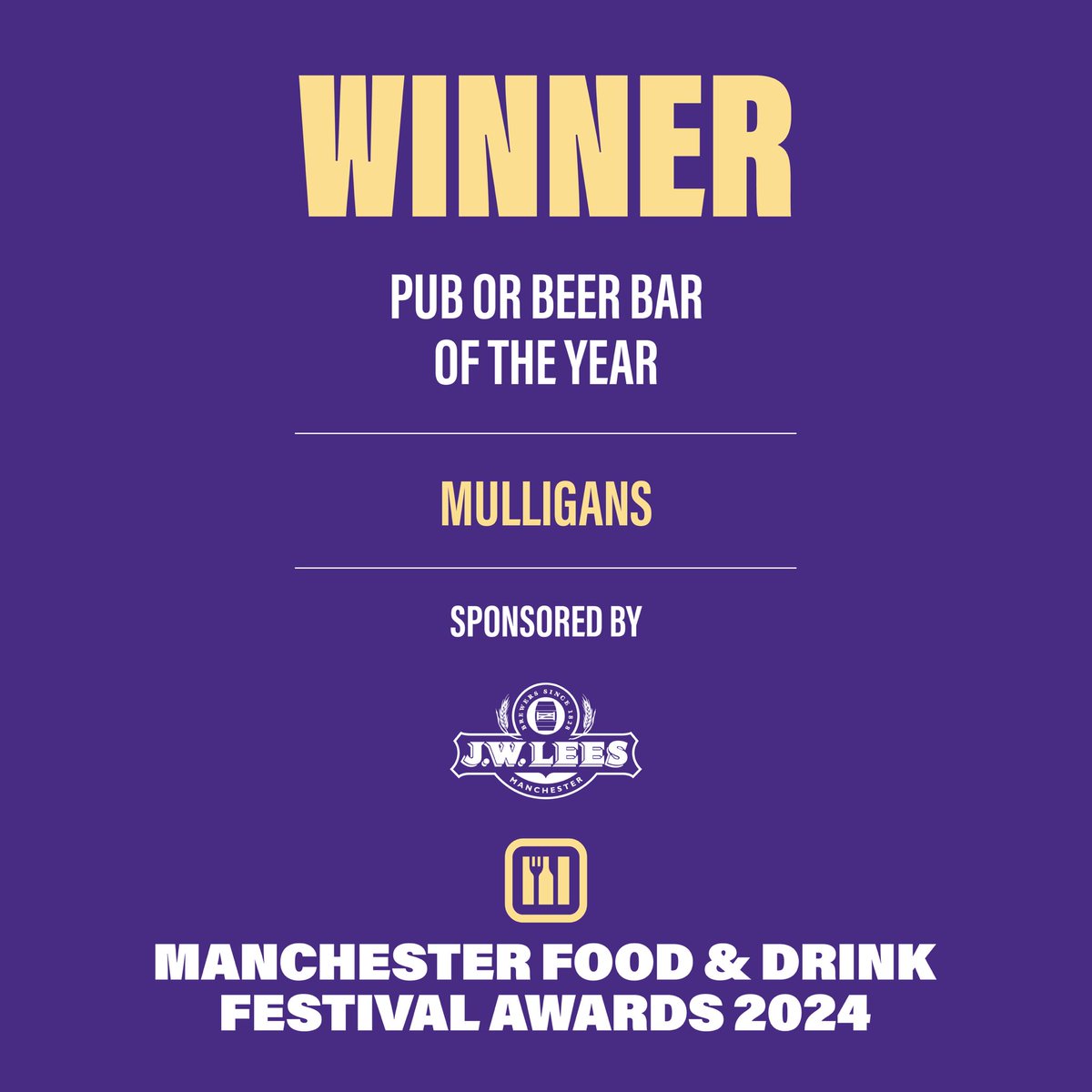Next up is PUB OR BEER BAR OF THE YEAR! - sponsored by JW Lees

And the winner is...

🥁🥁🥁

Mulligans