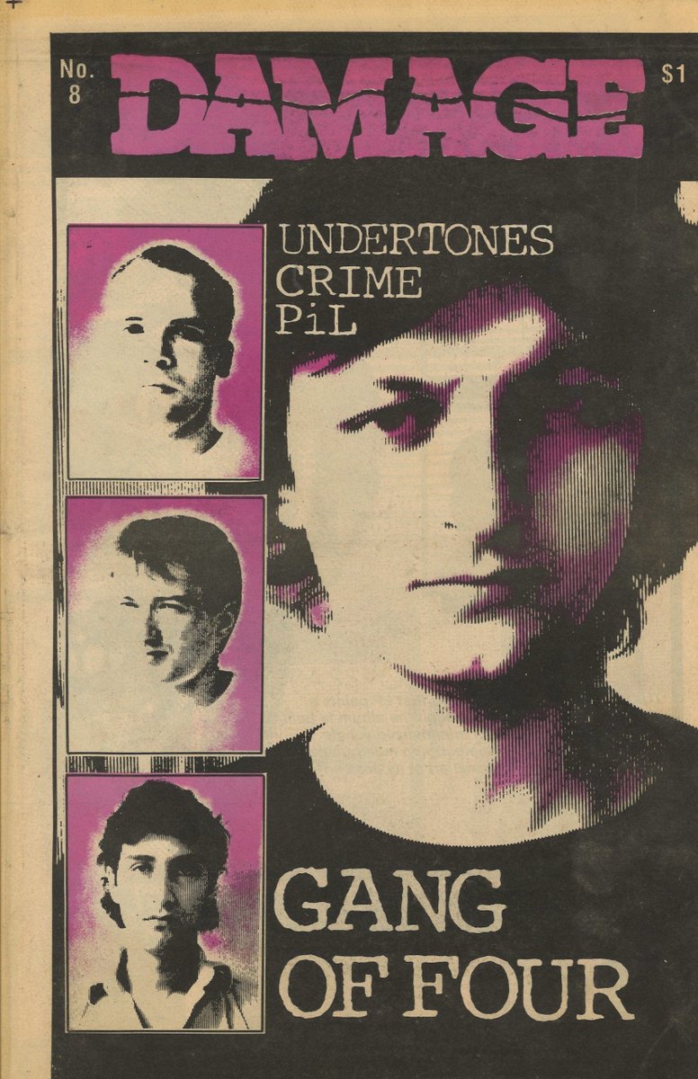 BrainfeedArchiv's tweet photo. Gang of Four on the cover of 'Damage' no. 8 (1980) #gangoffour #punk #punkrock #postpunk https://t.co/2bUIb9tEx7