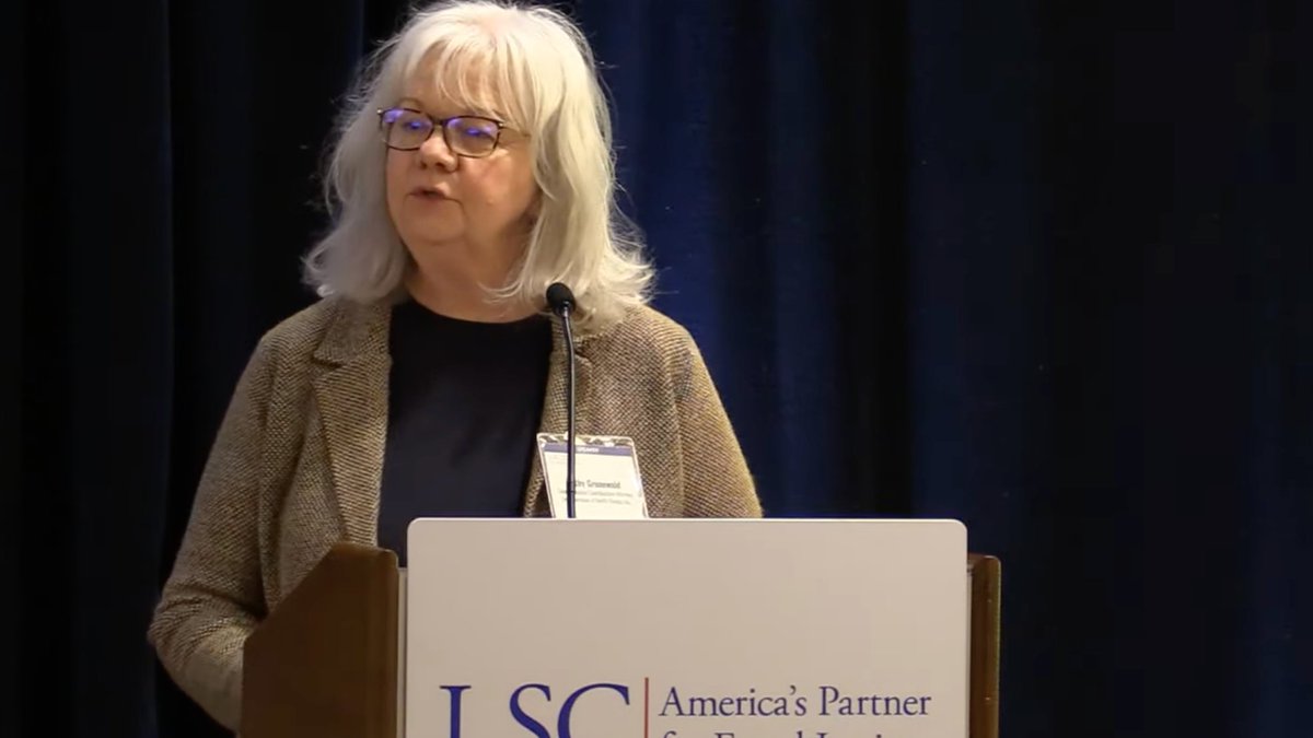 LSCtweets's tweet photo. Legal Services of North Florida's Kathy Grunewald describes the critical role that collaboration plays in disaster recovery. LSNF has helped organize disaster conferences for FL's recovery network.
Tune in now to the #LSCForum on Disaster Legal Services: https://t.co/asc2P2BLE4 https://t.co/5l8tlMH1sg