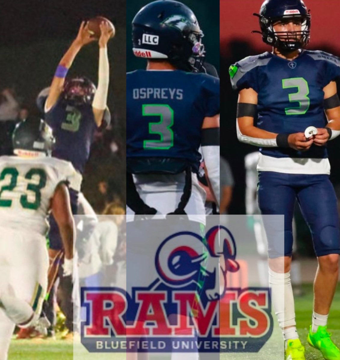 After a great visit and conversation, I am blessed to receive an offer from Bluefield  University! Grateful for the coaches.
<a href="/coach_jtp/">JT Powell</a> <a href="/BURamsFootball/">BluefieldUniversityFB</a>