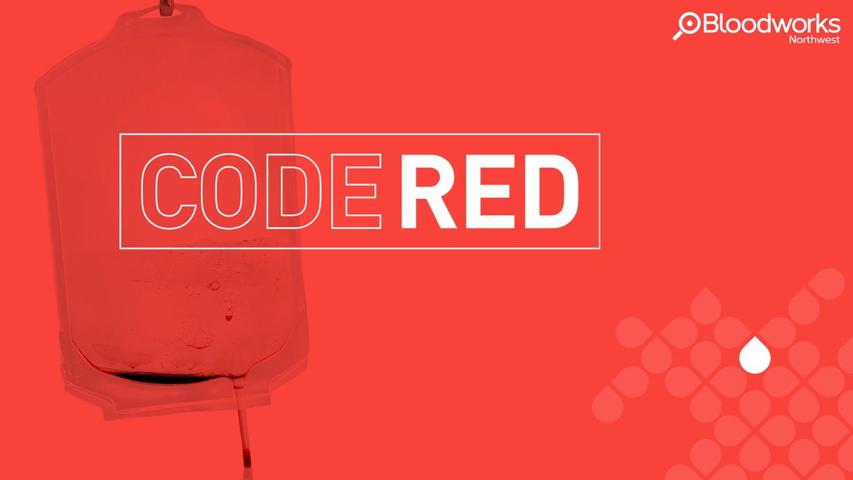 BloodworksNW's tweet photo. We’re Calling a Code Red Emergency Blood Shortage!

Our blood supply is in critical condition due to the impact of natural disasters and decreased donation appointments. Your help is urgently needed to save lives! Schedule your appointment: https://t.co/OiKVhKLZdL

#BloodworksNW https://t.co/pGbwPgG883