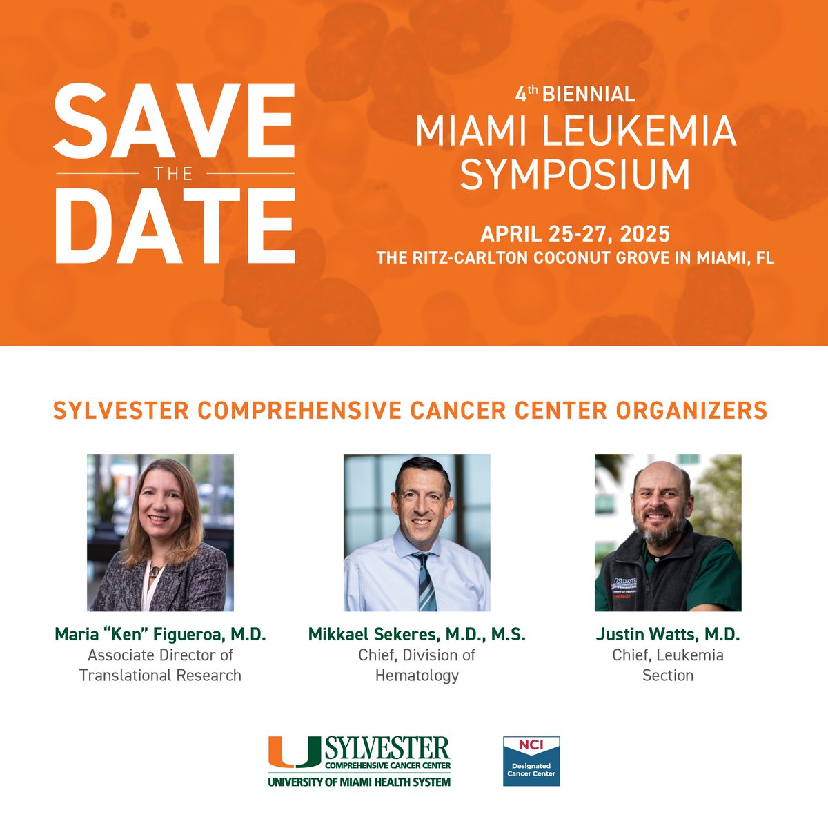 We're proud to present our 4th Biennial Miami Leukemia Symposium, featuring world-renowned #clinicians and #researchers discussing the modern management acute and chronic #leukemia, and the role of stem cell transplantation. Register today: loom.ly/H3uc_iw. 🙌