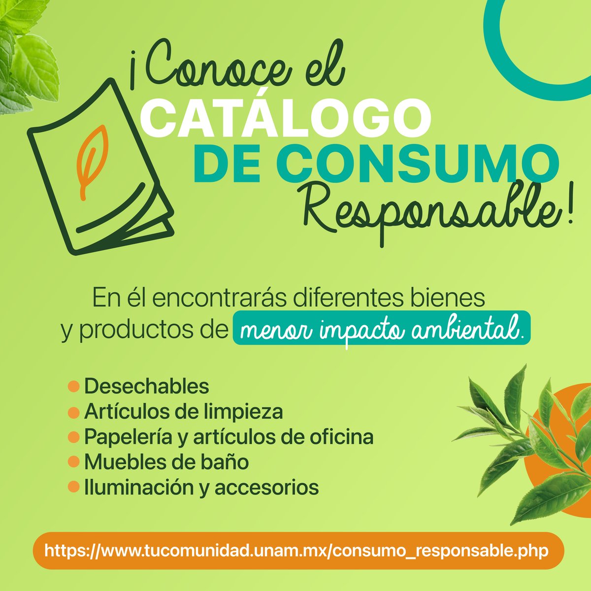 Comunidad_UNAM's tweet photo. 🙌Nuestros hábitos de consumo conllevan impactos ambientales, sociales y económicos. Por ello, Comunidad UNAM, pone a su disposición el ✨Catálogo de Consumo Responsable✨. 
Reflexionemos antes de comprar ¡Pensemos en Comunidad! 💚
#ComunidadUNAMSustentable https://t.co/hpdLkokrz4
