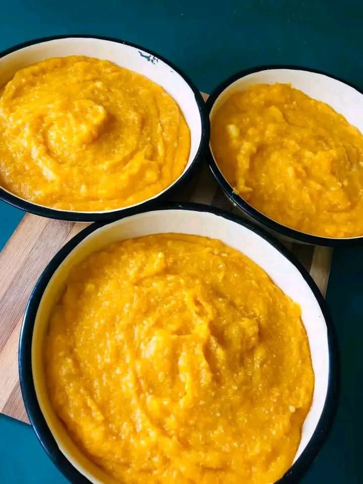 Umqa aka Xhosa pumpkin stiff maize meal porridge