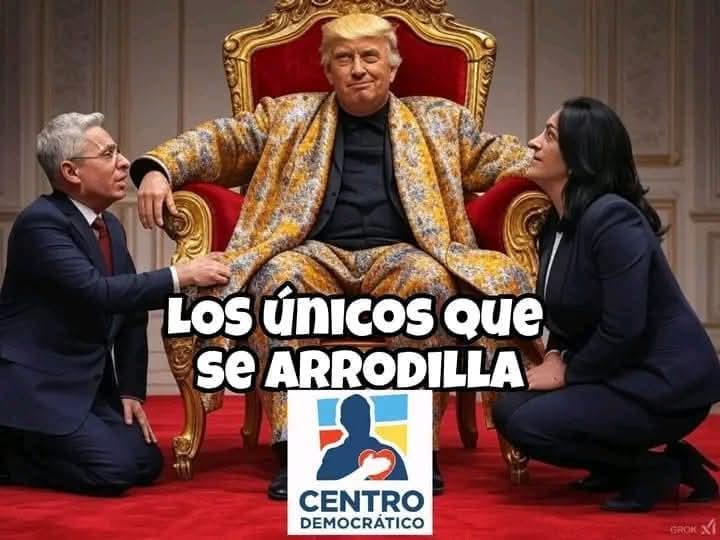 XPost1A's tweet photo. El uribismo es el único que se arrodilla ante el diabólico Donald Trump. https://t.co/pw7mvFecFq