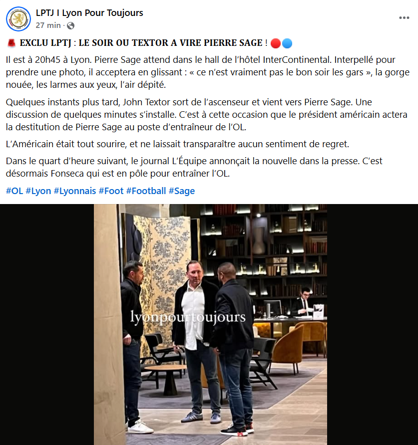 SocialGones's tweet photo. [#StaffOL] John #Textor et Pierre #Sage dans la soirée 🥺

📸 FB @lyonpourtoujour #TeamOL https://t.co/8HtZpzngxm