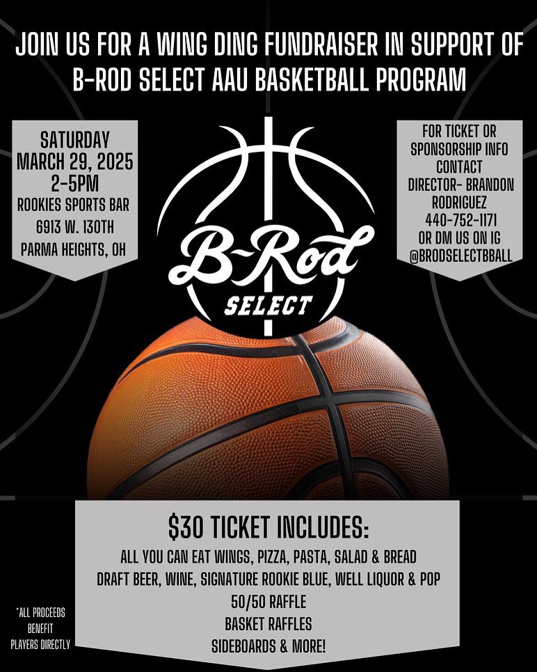 Contact for tickets!! Pull up to my Wing Ding fundraiser event March 29th, 2025 🍗🏀