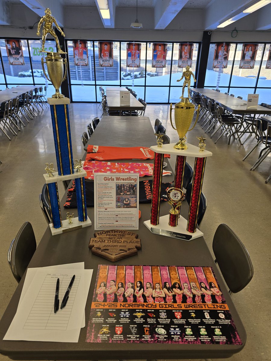 NHSGirlsWrestle's tweet image. We are all set up for high school information night!!! Come check us out Future Invaders! #InvaderStrong #FindAWay #GirlsWrestling