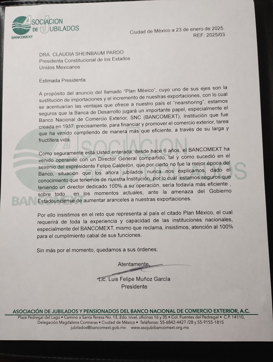 lfcari's tweet photo. Les comparto carta entregada en Palacio Nacional @hacienda_mx   @Claudiashein #BancadeDesarrollo https://t.co/JOdLSmMFai