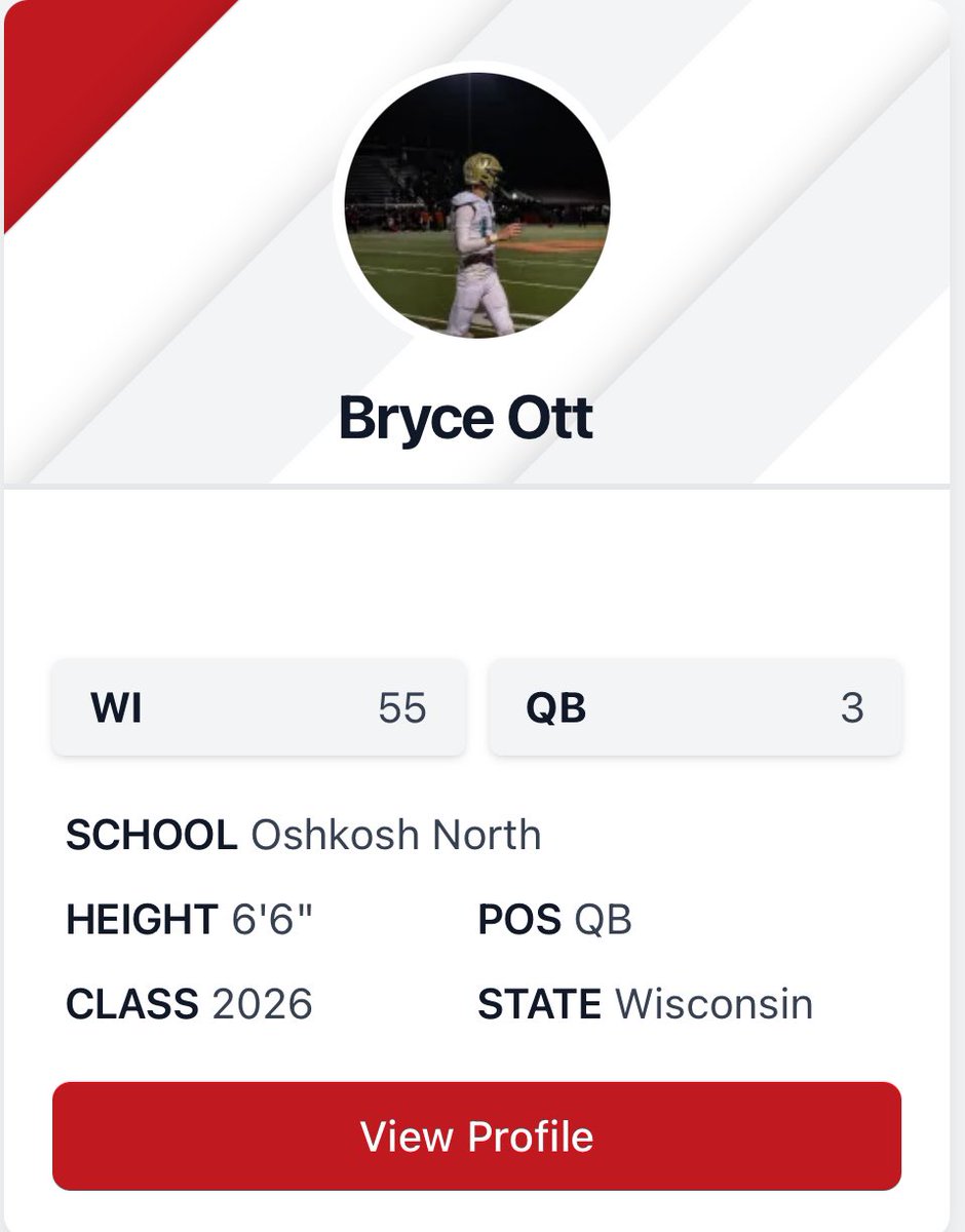 Bryce Ott (@bryceott17) on Twitter photo Blessed to ranked as the #3 QB in the state of Wisconsin! All glory to God
<a href="/MJ_NFLDraft/">Mark Johnson</a> <a href="/PrepRedzoneWI/">Prep Redzone Wisconsin</a> <a href="/B19Kamrath/">Benji Kamrath</a> <a href="/oshkoshnorthfb/">Oshkosh North Football</a> Blessed to ranked as the #3 QB in the state of Wisconsin! All glory to God
<a href="/MJ_NFLDraft/">Mark Johnson</a> <a href="/PrepRedzoneWI/">Prep Redzone Wisconsin</a> <a href="/B19Kamrath/">Benji Kamrath</a> <a href="/oshkoshnorthfb/">Oshkosh North Football</a>