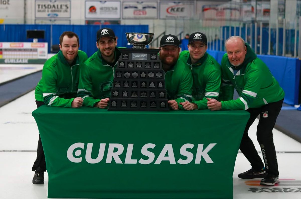 CanadianJRCup's tweet photo. A big congratulations is in order to our lead commentator Matt Hall, as he won the Saskatchewan Tankard this past weekend with Team Kleiter. We're so excited to cheer you on at the Brier! 🎉 🏆 🥌 

📷  Curl Sask https://t.co/BI4ihXRlbG