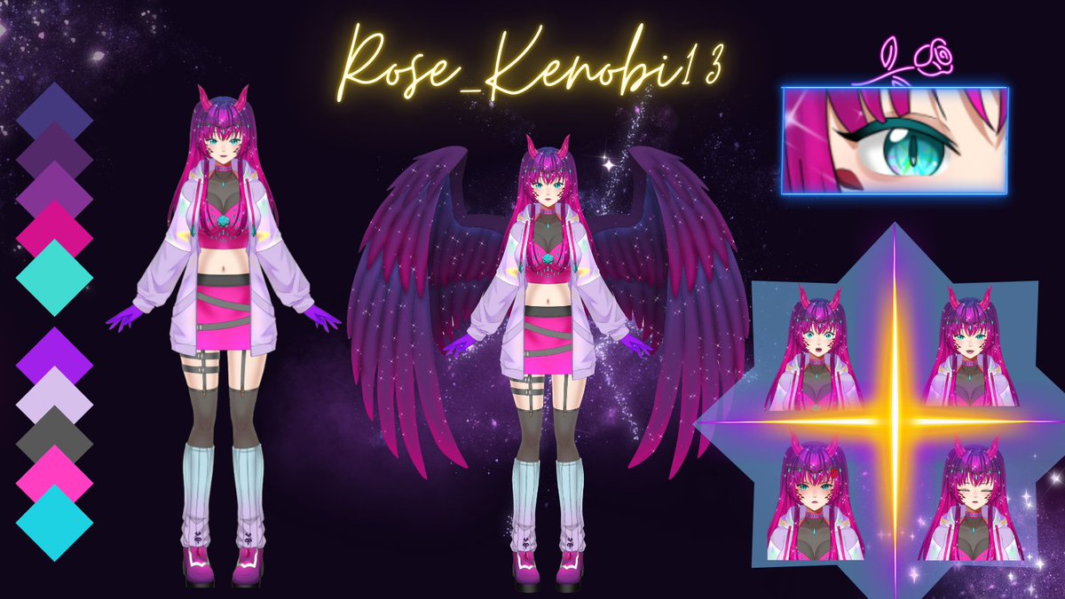 Rose_kenobi13's tweet photo. ✨ I debuted my new model last night and it went great!
I created a couple of reference sheets for my model. ✨
#Vtuber #vtuberreferencesheet #referencesheet #twitch #twitchstreamer #dragonqueen #dragonvtuber #dragongirl #Live2D #gamergirl #debut #GamingCommunity #game https://t.co/4xXGbup0o6