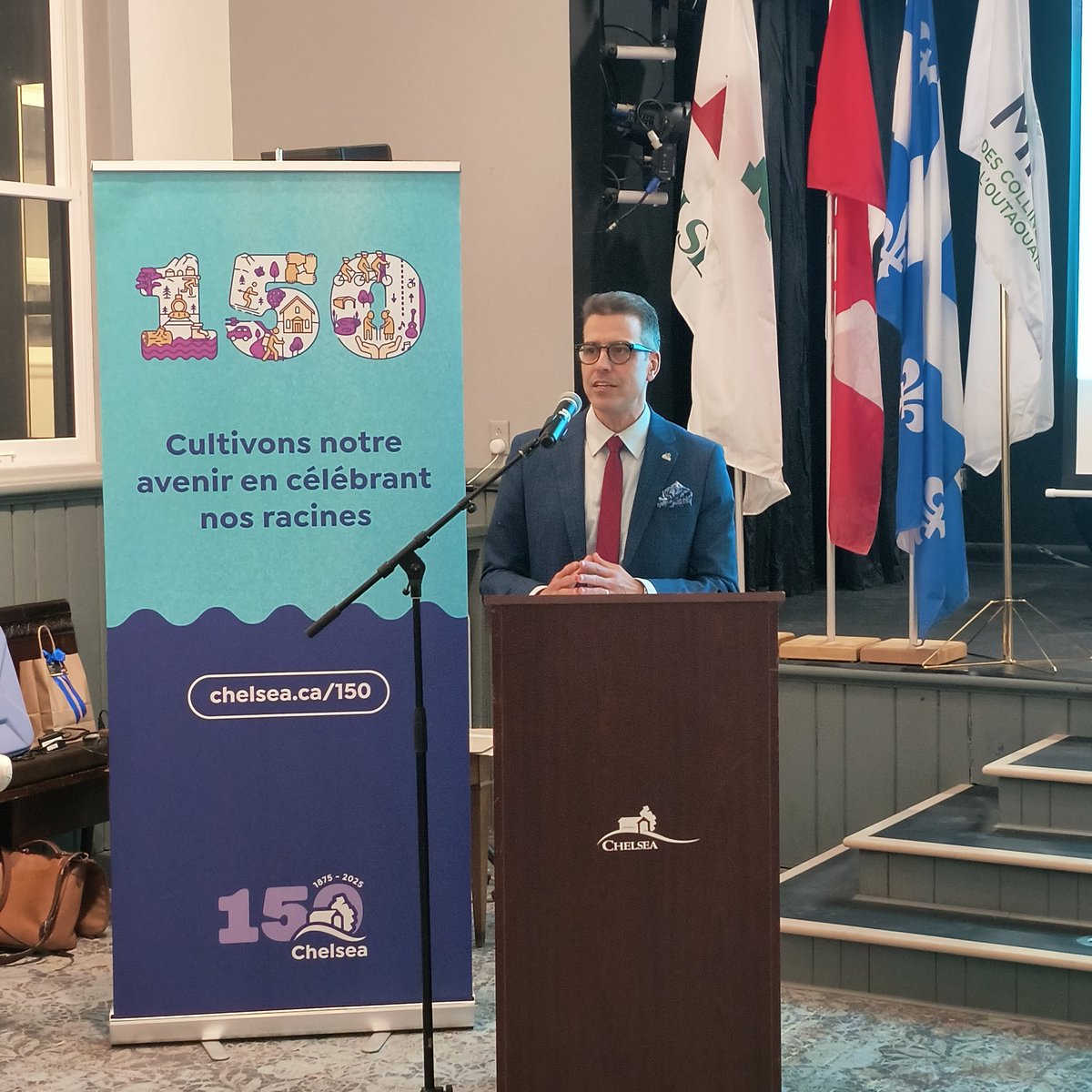 BaseballChelsea's tweet image. Lancement officiel du 150e anniversaire de @chelseaquebec. 

Baseball Chelsea est sur place!