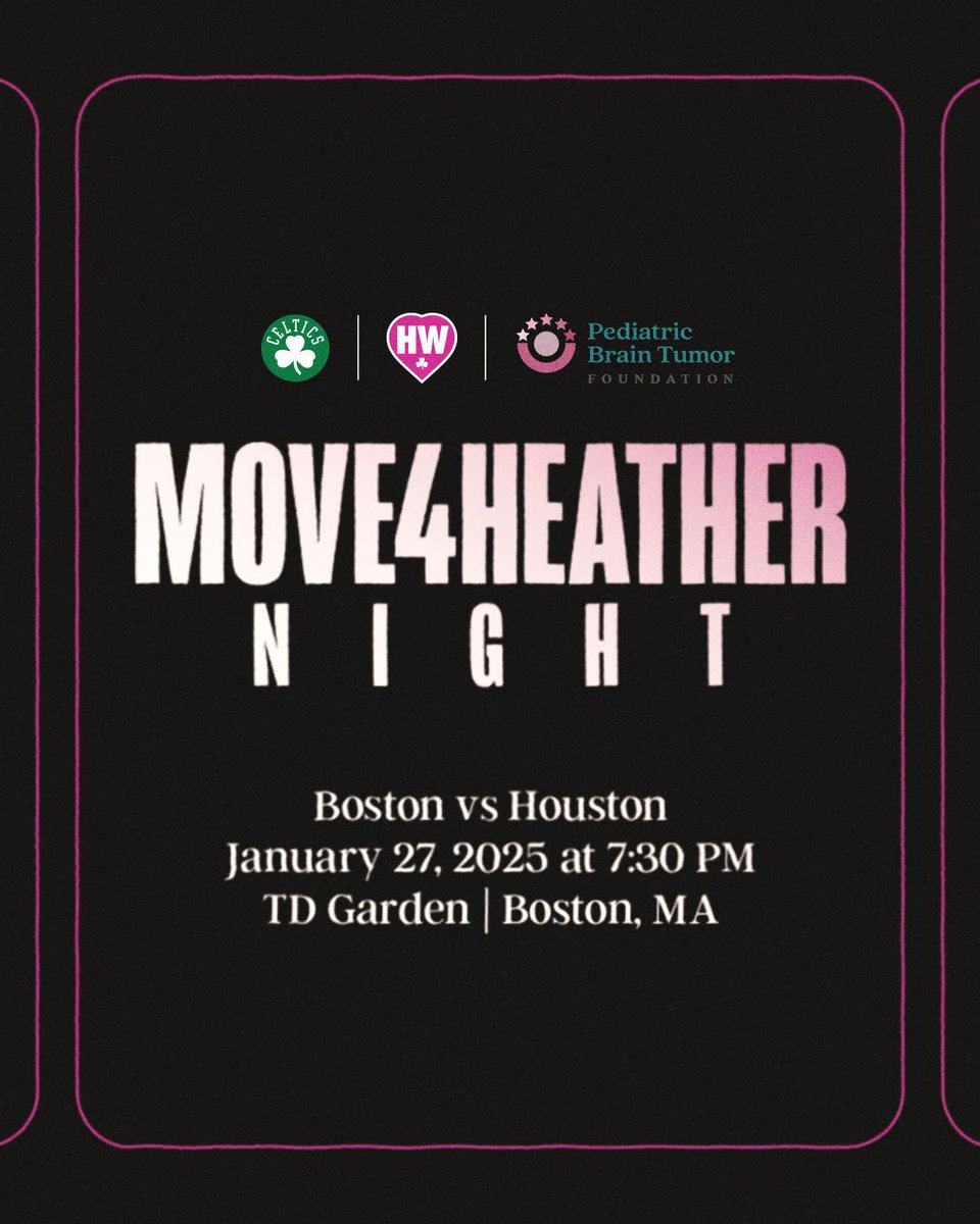 PBTF's tweet photo. This evening, the @Celtics will take on the Houston Rockets for PBTF Night, dedicated to supporting kids w/ brain cancer &amp; celebrating the legacy of Heather Walker.

Join us in supporting the team while supporting kids with brain cancer at https://t.co/4Kd6YHv56A. https://t.co/UK8lMlISrz