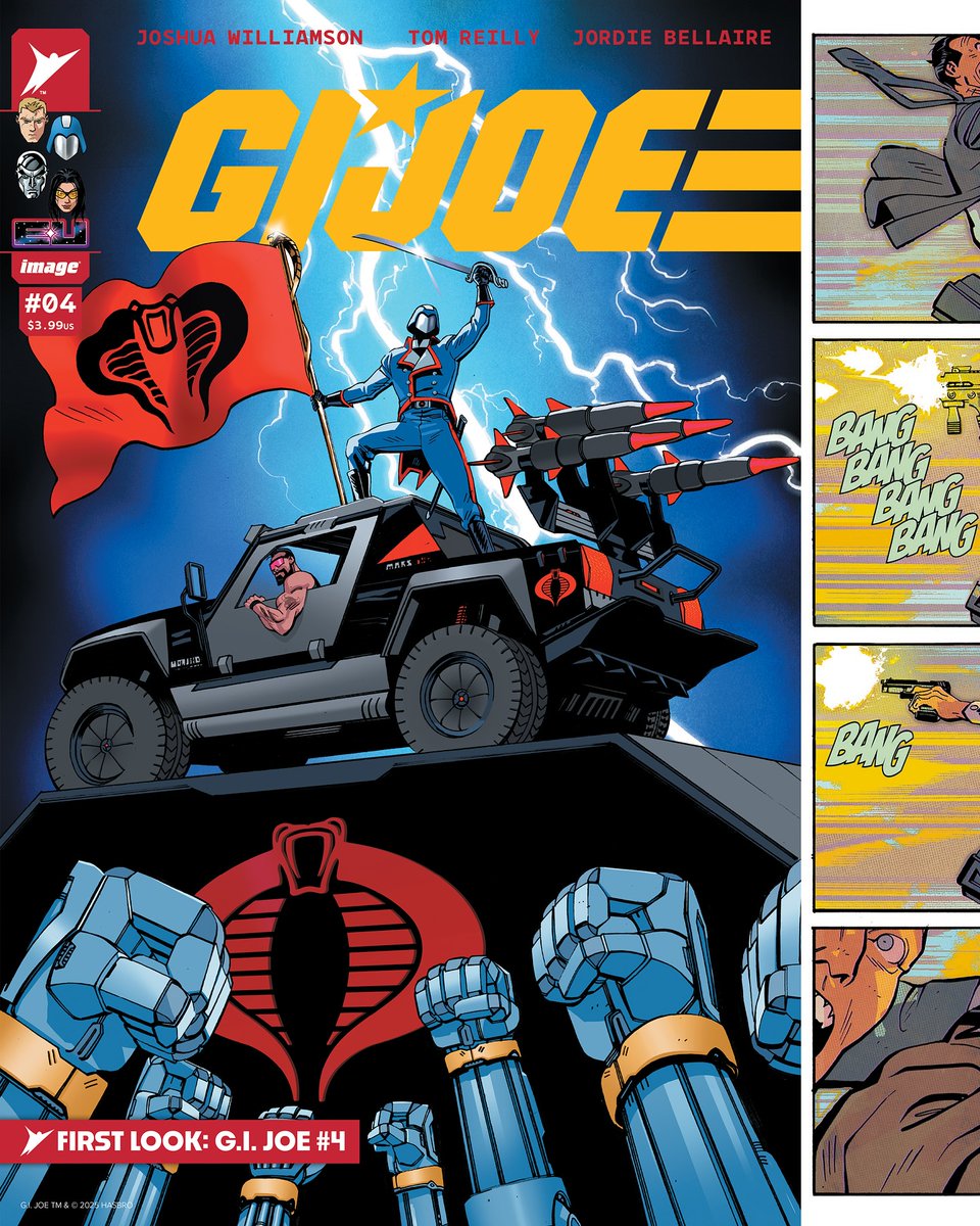 _CIAD_'s tweet photo. Many thanks to @skyboundent for our first look at G.I.Joe #4! This issue is set to drop Feb 19,2025. That FANG cover will be mine, oh yes, it will be!
#surveillanceport #skyboundentertainment #imagecomics #gijoe #cobra #joshuawilliamson #tomreilly #jordiebellaire #ruswooton https://t.co/pdhYQtY3VX