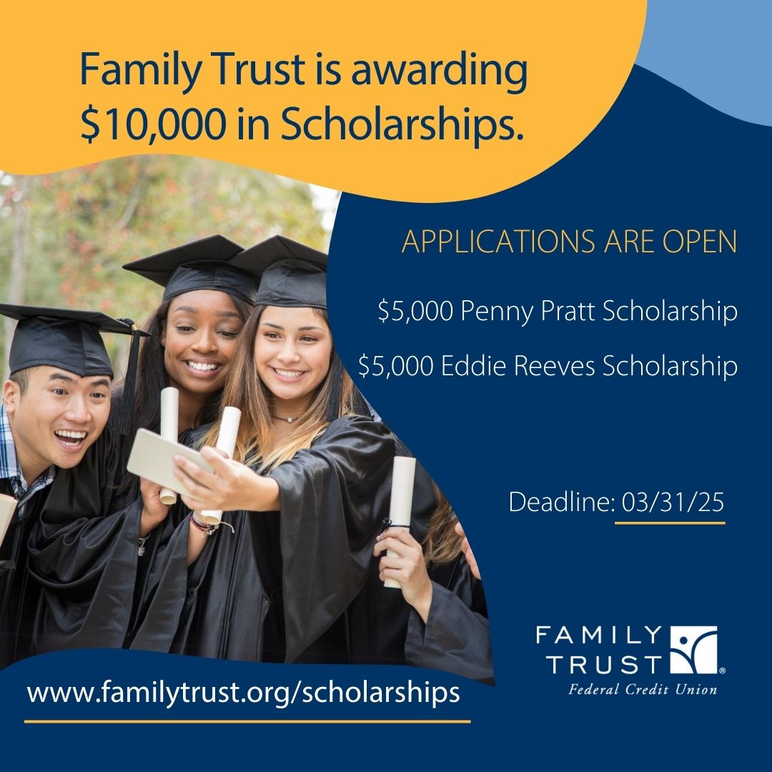 🎓Applications are open for two $5,000 scholarships from Family Trust. 

If you know a student who might qualify, tag them below or send this post to them. Find out more and apply at familytrust.org/giving-back/sc…