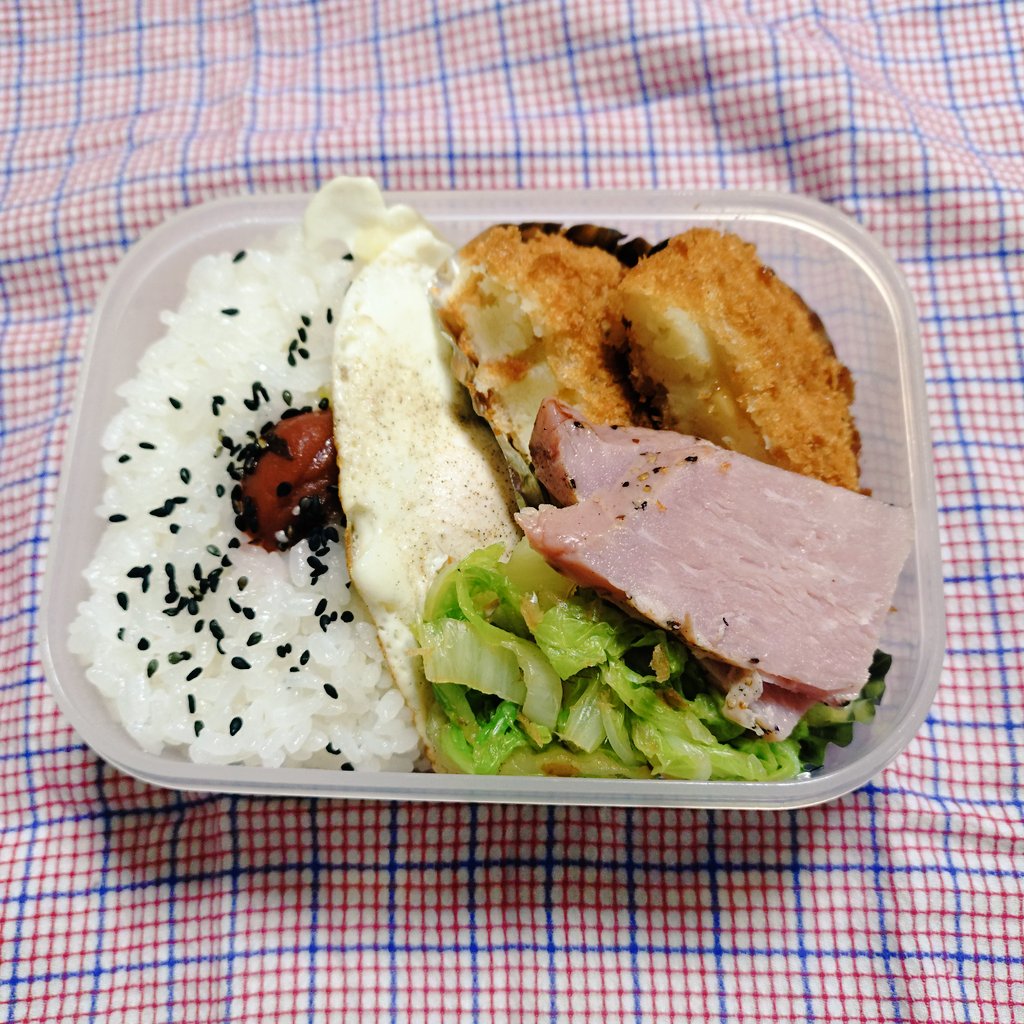 zugu01's tweet photo. 今日のお弁当
コロッケ！
#お弁当記録 #お弁当 https://t.co/vyq9oEcuIX