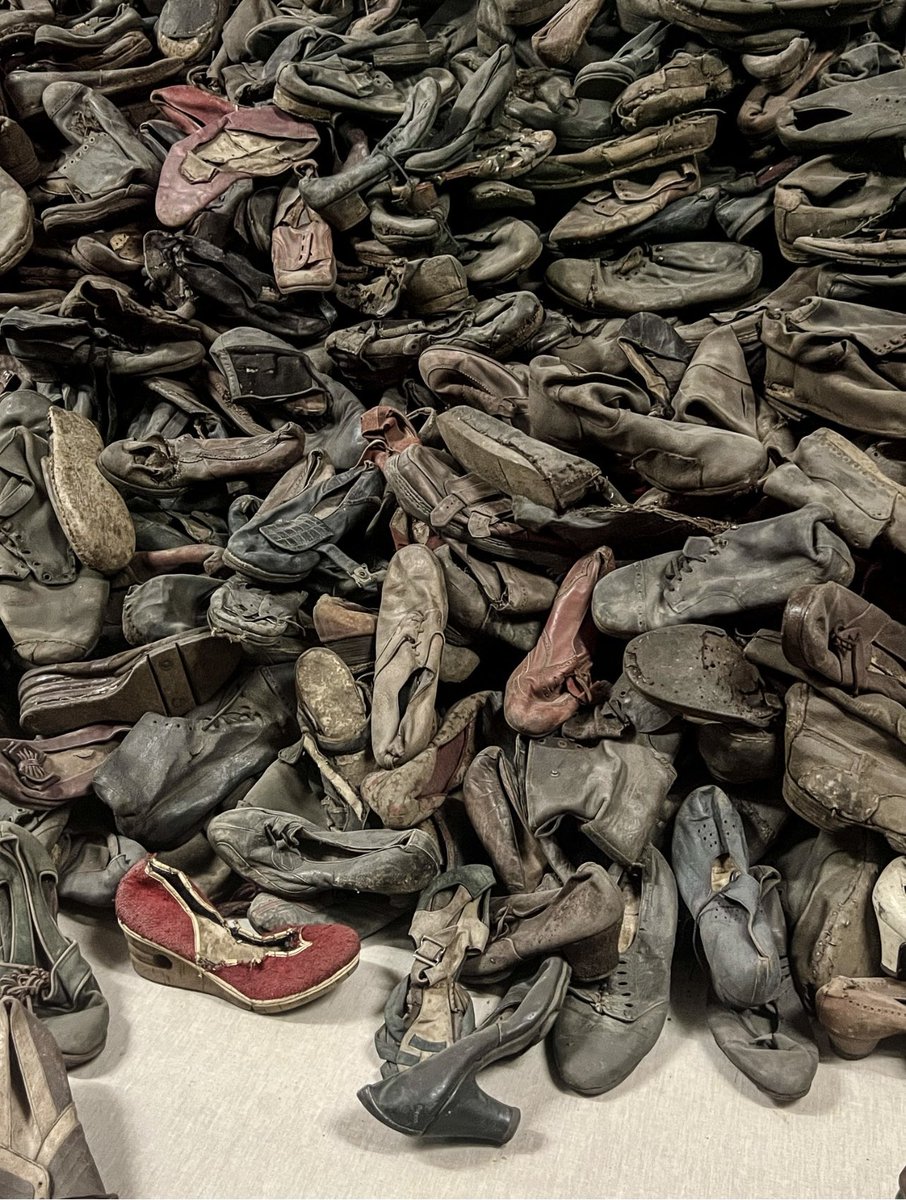 « She had a red shoe » 
« Elle avait un soulier rouge »
#Birkenau-#Auschwitz 

I took this photo in tribute to this unknown woman who was alive, until the end
J'ai pris cette photo en hommage à cette femme inconnue qui a été vivante, jusqu’au bout

#genocide #shoah #hope #memory