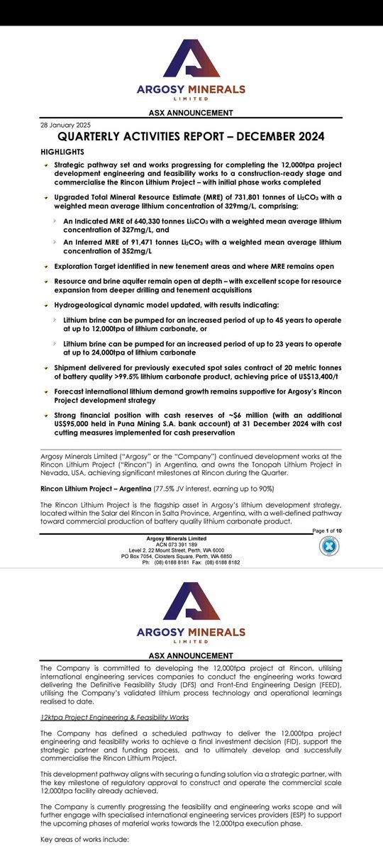 Argosy Minerals Ltd tweet media