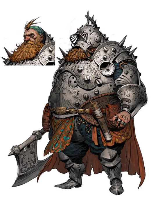 Dwarf character concept work by tahraart 