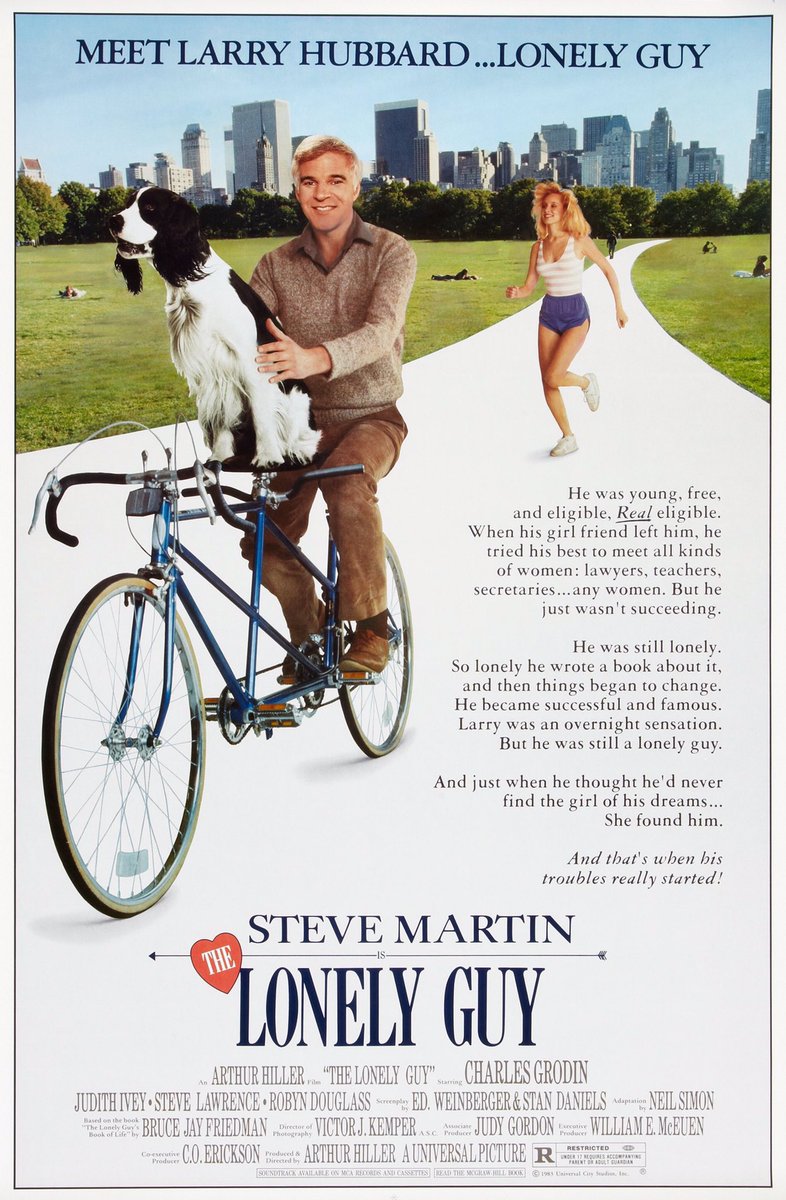 FilmNewsNos's tweet photo. 🎬MOVIE HISTORY: 41 years ago today, January 27, 1984, the movie ‘The Lonely Guy’ opened in theaters!
#SteveMartin #CharlesGrodin #JudithIvey #SteveLawrence #RobynDouglass #MervGriffin #JulieKPayne #RogerRobinson #NicholasMele #ArthurHiller https://t.co/Gzqyfu77OV