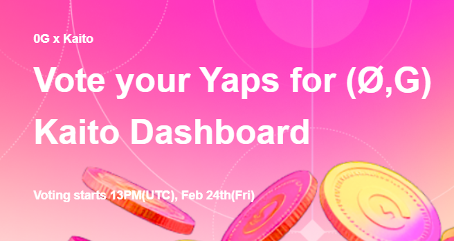 0G_Hub's tweet photo. Prepare your Yaps to vote for the @0G_labs Dashboard on @_kaitoai! Voting starts on Feb 24, 13:00 UTC https://t.co/GTI2BvoVH1