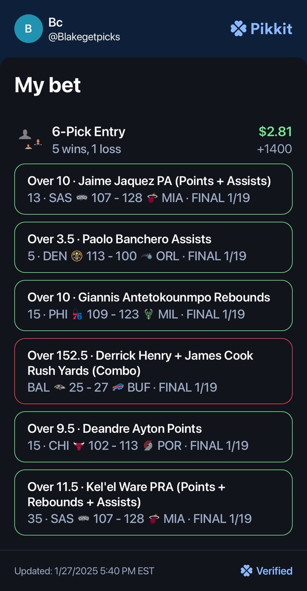blakedontcap's tweet photo. @AlexCaruso @pikkitsports Missed Fox 1.5, AND Derrick Henry and James cook by 1.5💔💔 need it @AlexCaruso https://t.co/8eRX5O0BkF