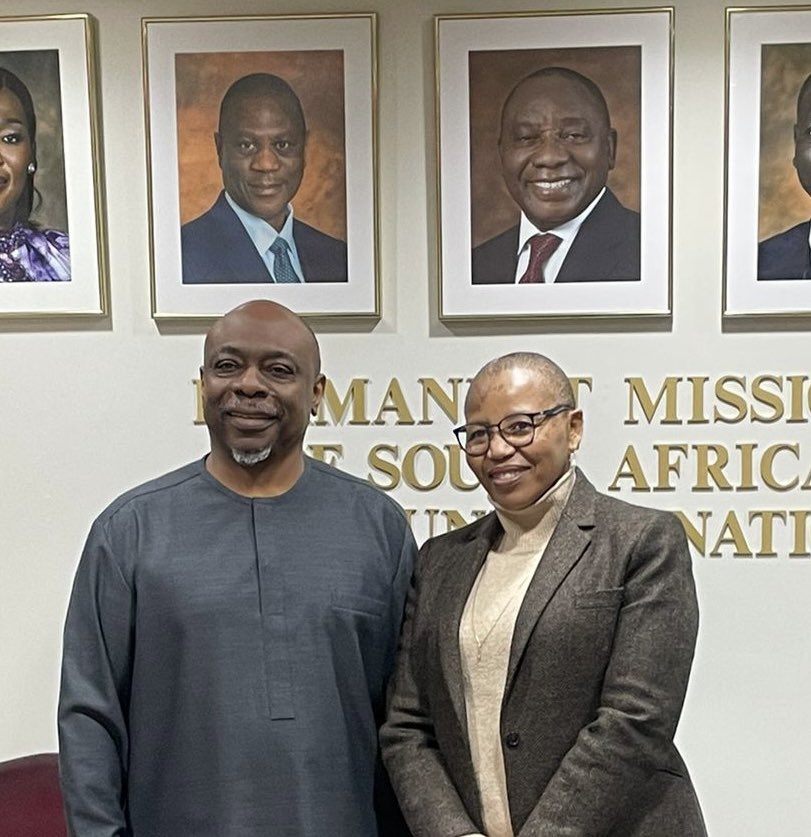 Alain Noudehou (@alainnoudehou) on Twitter photo A great pleasure to meet with HE Ambassador Mathu Joyini <a href="/SAMissionNY/">South Africa 🇿🇦 at the UN 🇺🇳</a>. Our exchange focused on #UN pooled funding, peace building, private sector engagement in support of development, and the #GlobalDigitalCompact for #SDG progress. A great pleasure to meet with HE Ambassador Mathu Joyini <a href="/SAMissionNY/">South Africa 🇿🇦 at the UN 🇺🇳</a>. Our exchange focused on #UN pooled funding, peace building, private sector engagement in support of development, and the #GlobalDigitalCompact for #SDG progress.