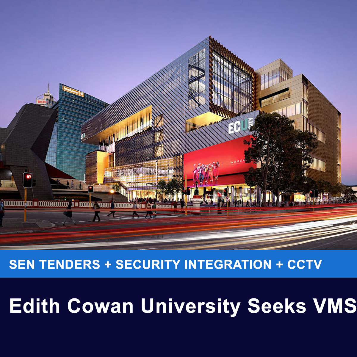 SecElecMag's tweet photo. https://t.co/boJRYc6Gqz
Edith Cowan University has gone to tender seeking an audit of its security cameras and a VMS replacement.
#VMS #videomanagementsystems #psim #managementsystems #securityintegration #cctv #videosurveillance #SEN https://t.co/3Ic8MeqfYz