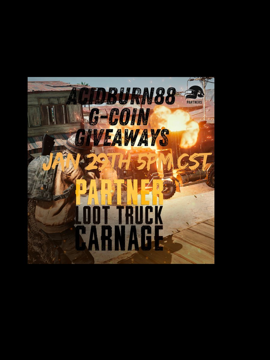 This Wednesday, Jan 29th, 5 pm cst
Come by and try to win some FREE G-Coin while I destroy Sanhok.

We can also check out the new recall system on Sanhok.

I have 10 codes for 1000 G-Coin!
#Xbox #pubg #LootTruckCarnage
