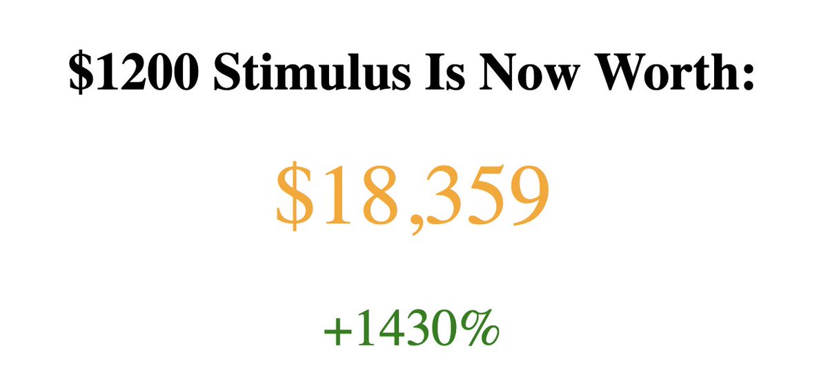 the covid stimulus is now worth ... 🙌

Keep sleeping on Bitcoin 🤝