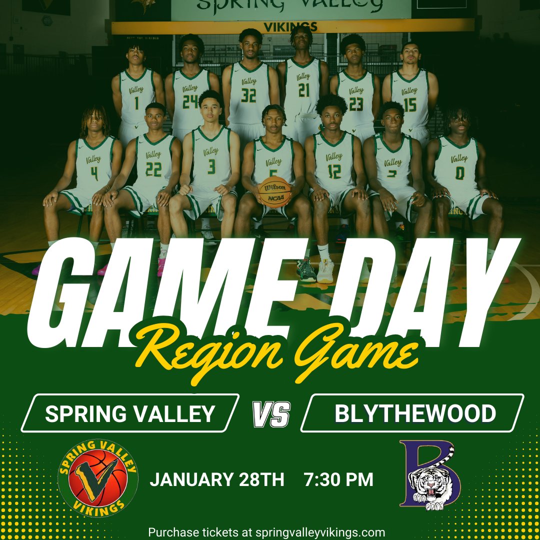 It's GAME DAY, Viking fans! Come out and support your Vikings tonight as we host the Blythewood Bengals. The boys are set to tip at 7:30 pm.