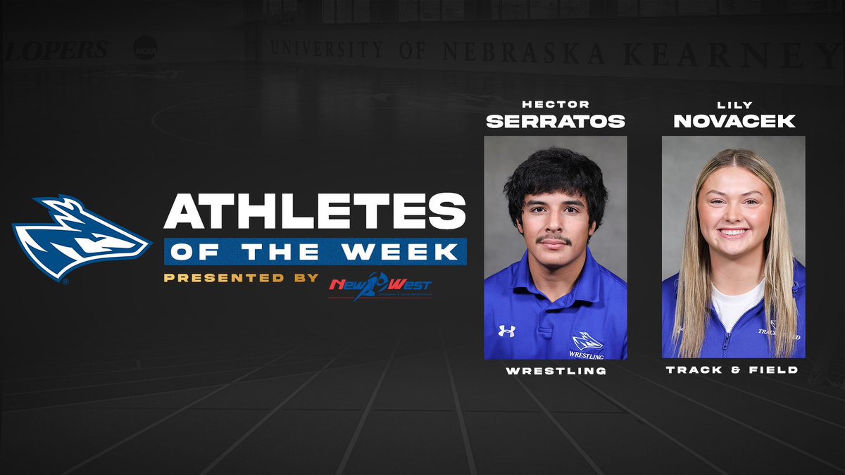 UNK_Athletics's tweet photo. Congratulations to our Athletes of the Week!🤘
Presented by: @NewWestPT 

#GoLopers #LopesUp https://t.co/tVc4raK3vv